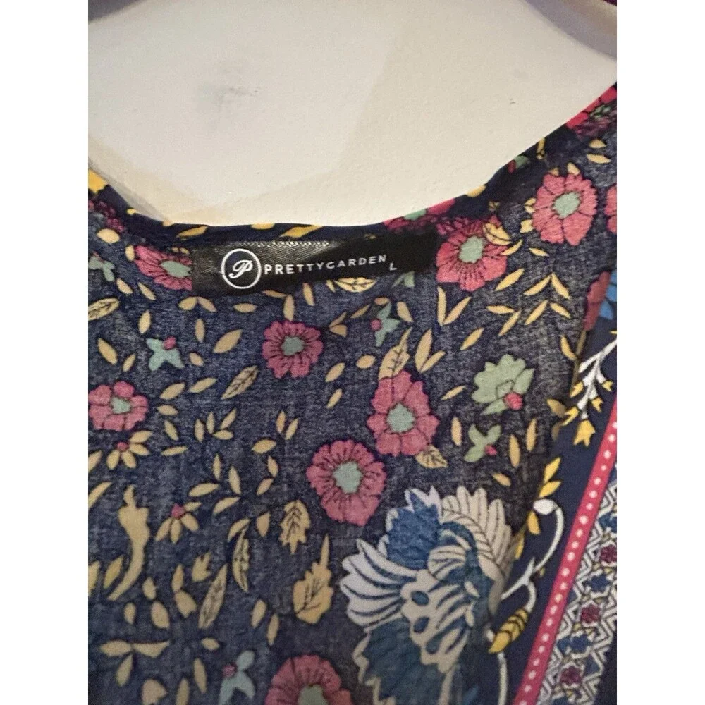Boho Floral Side Wrap Maxi. Size L - Picture 6 of 6